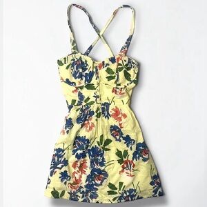 Abercrombie & Fitch Multicolor Smocked Top with Floral Trim